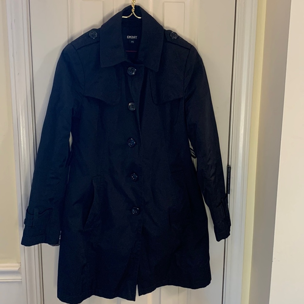 NWOT DKNY black petite small trenchcoat